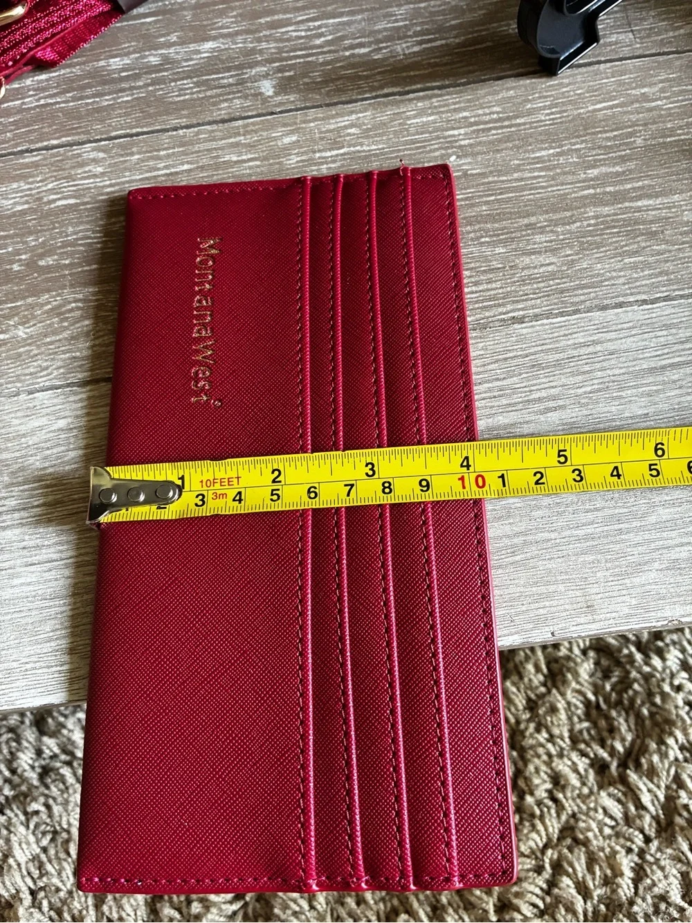 Montana West Red Embossed 4pc Crossbody Wallet Set with Gold Hardware